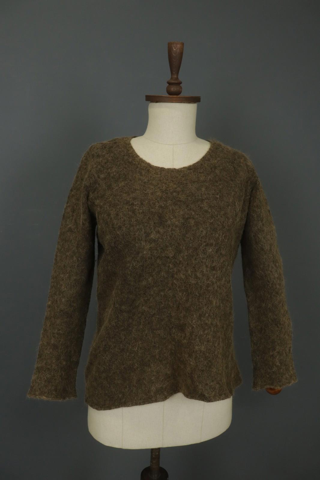 GUDRUN SJODEN Brown Long Sleeve Regular Fit Round Neck Pullover Sweater – Size L