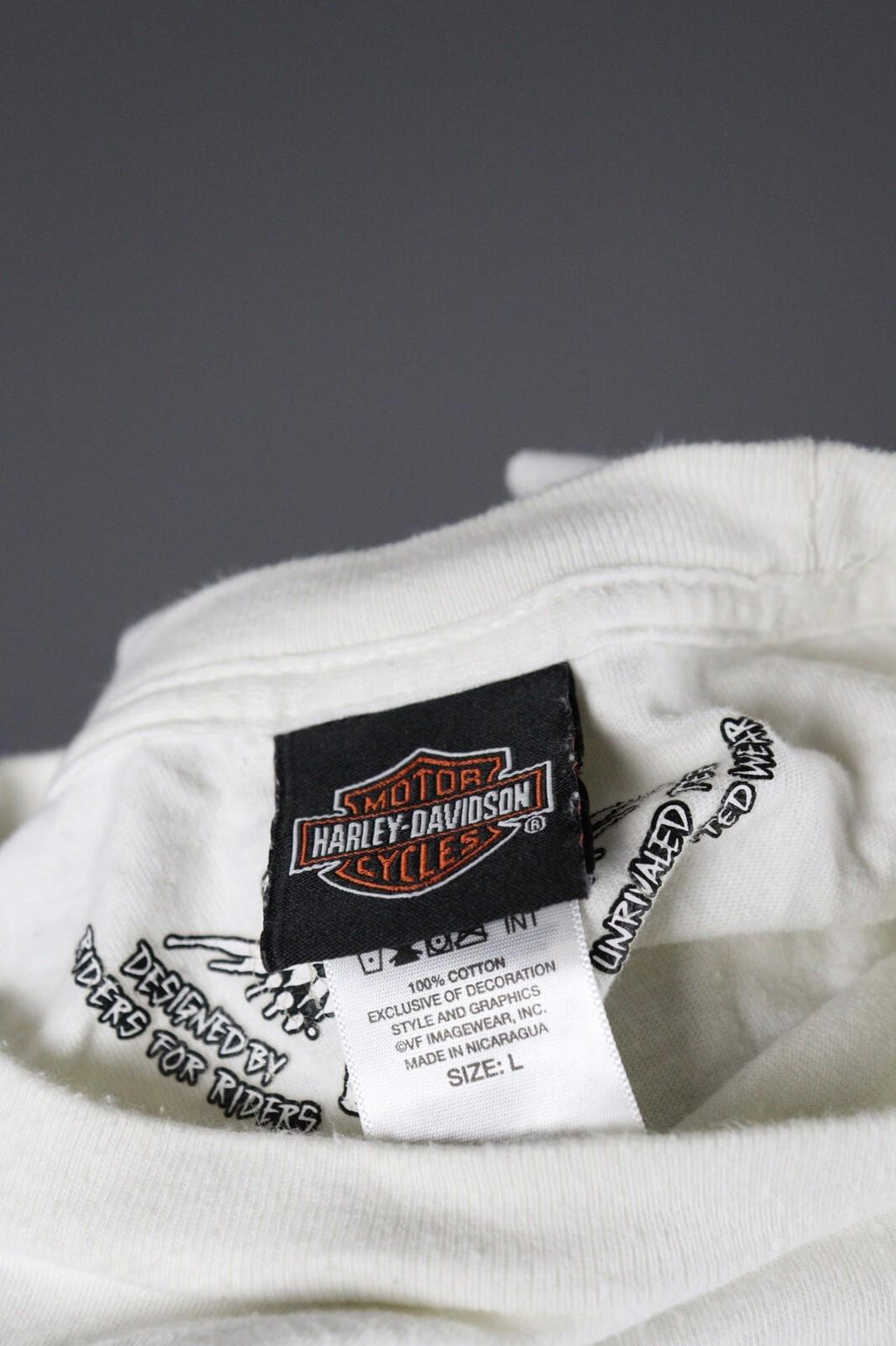 HARLEY DAVIDSON SZVANNAH White Big Logo Short Sleeve T-Shirt – Size L