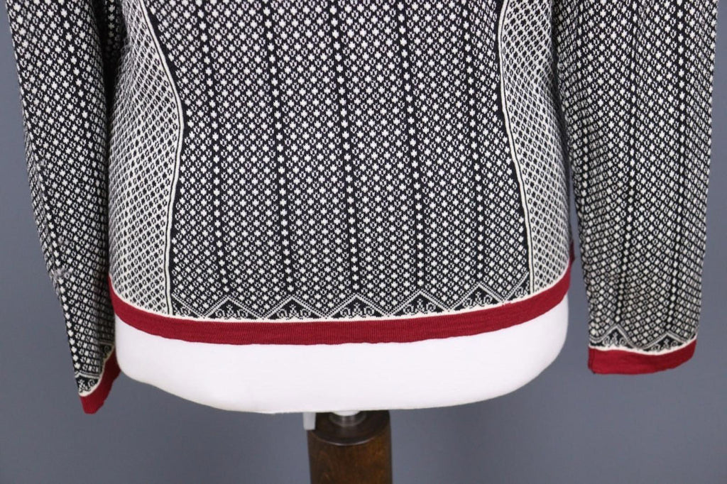 DALE OF NORWAY Multi 100% Wool Fair Isle Knit Crew Neck Full Zip Sweater – Size L