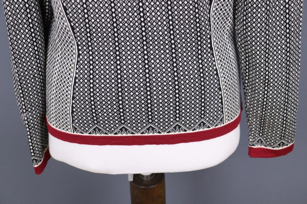 DALE OF NORWAY Multi 100% Wool Fair Isle Knit Crew Neck Full Zip Sweater – Size L