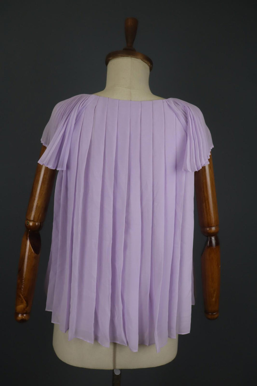 CLAUDIE PIERLOT Pink V-Neck Short Sleeve Pullover Pleated Blouse Top – Size S / M