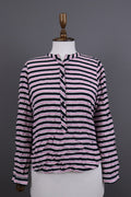 Emily Van Den Bergh Multicolor Striped Long Sleeve Henley Blouse Shirt Sz 38 / M