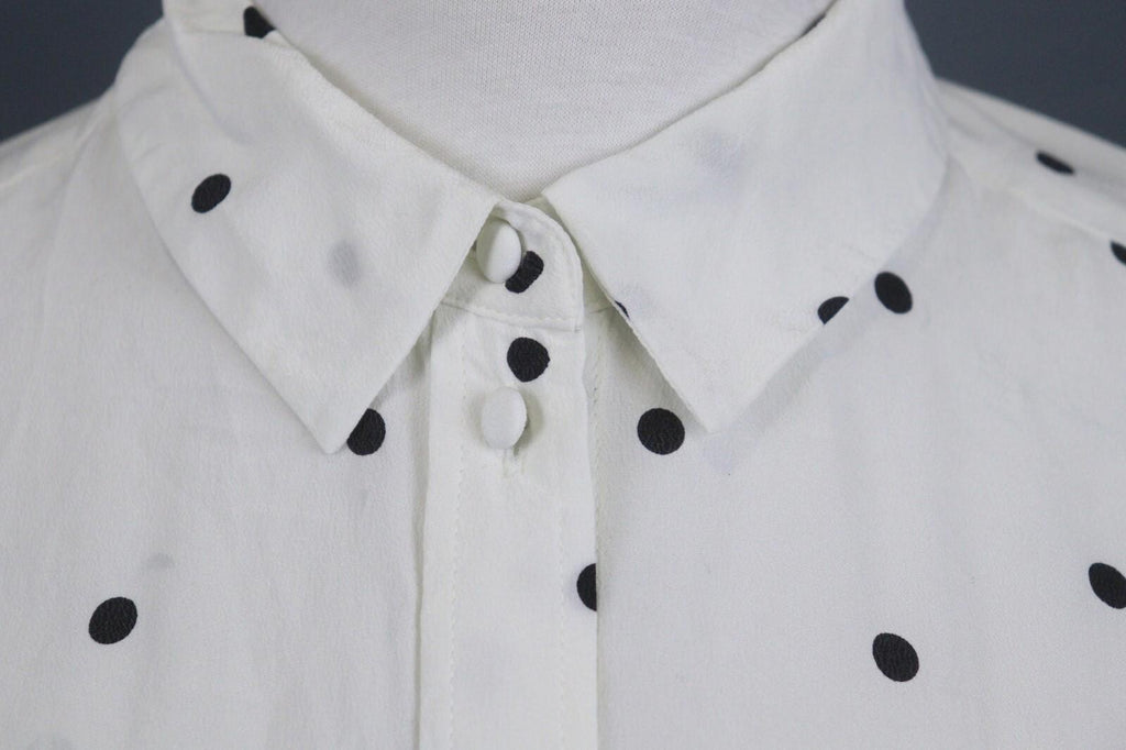 SEZANE Beige Black Polka Dots Long Sleeve Button Up Shirt – Size 36