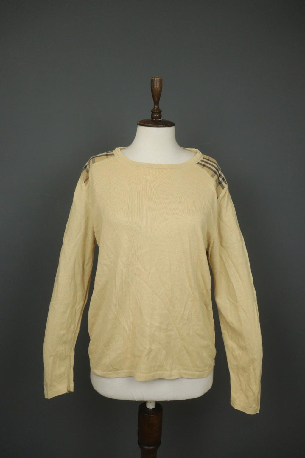 BURBERRY London Yellow Casual Long Sleeve Round Neck Pullover Knit Top – Size S