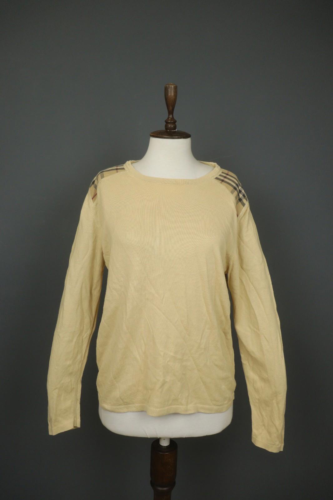 BURBERRY London Yellow Casual Long Sleeve Round Neck Pullover Knit Top – Size S