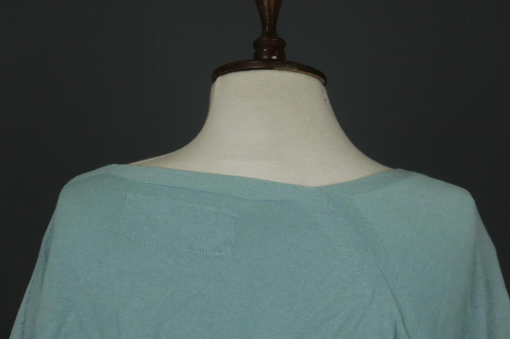 RUNDHOLZ DIP Green 100% Cotton Round Neck Long Sleeve Pullover Cropped Top OS
