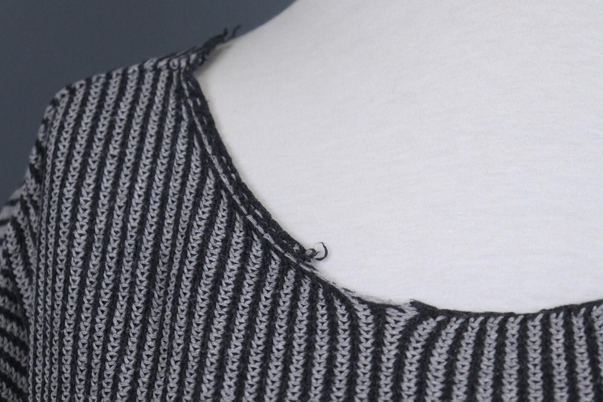 GUDRUN SJODEN Gray Black Striped Long Sleeve Blouse Top – Size S / M