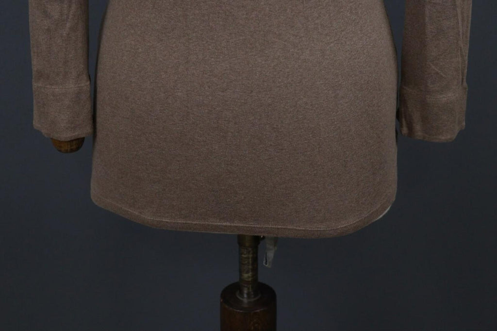 FABIANA FILIPPI Brown Shawl Collar Long Sleeve 3-Button Front Cardigan Sweater
