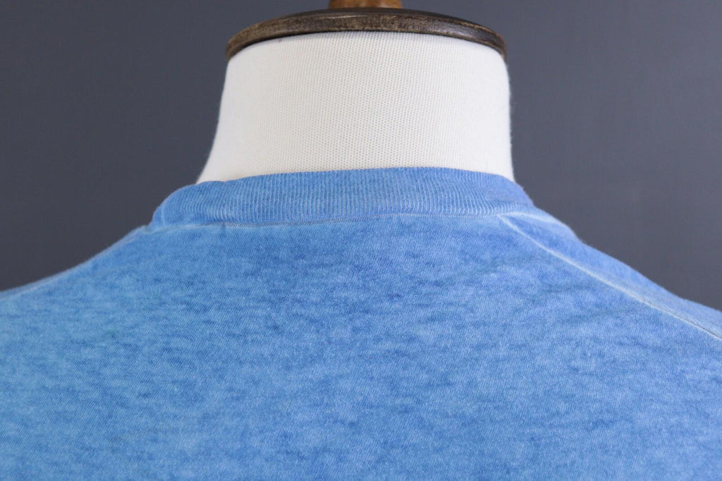 DSQUARED2 Blue Linen Long Sleeve Printed Top Sweatshirt – Size S