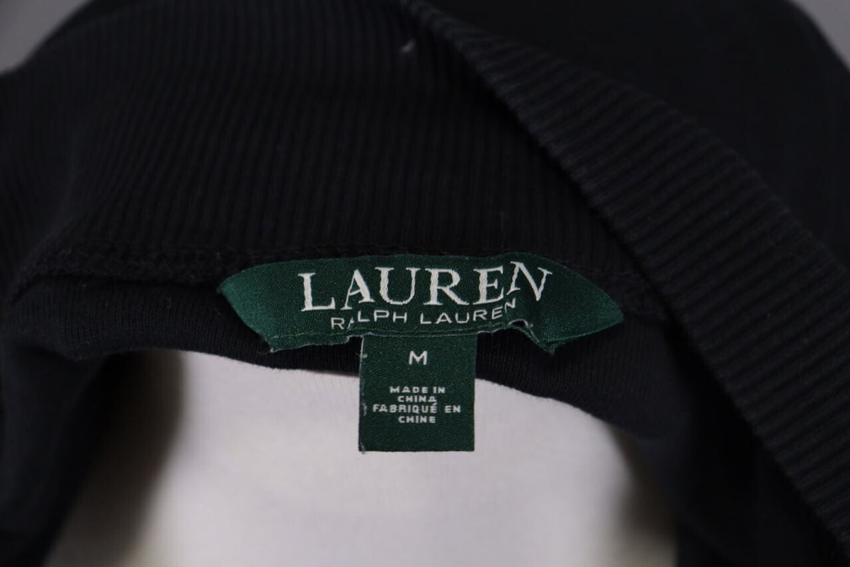 Lauren Ralph Lauren Black Leather Strap Cotton Sweater – Size M