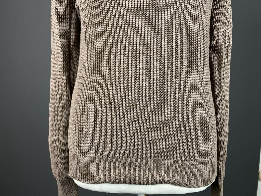 THE KOOPLES Brown Cotton Long Sleeve Ribbed Knit Sweater – Size M