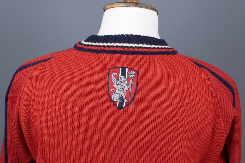 DALE OF NORWAY Blue / Red Colorblock Wool Knit Ski Sweater – Size S