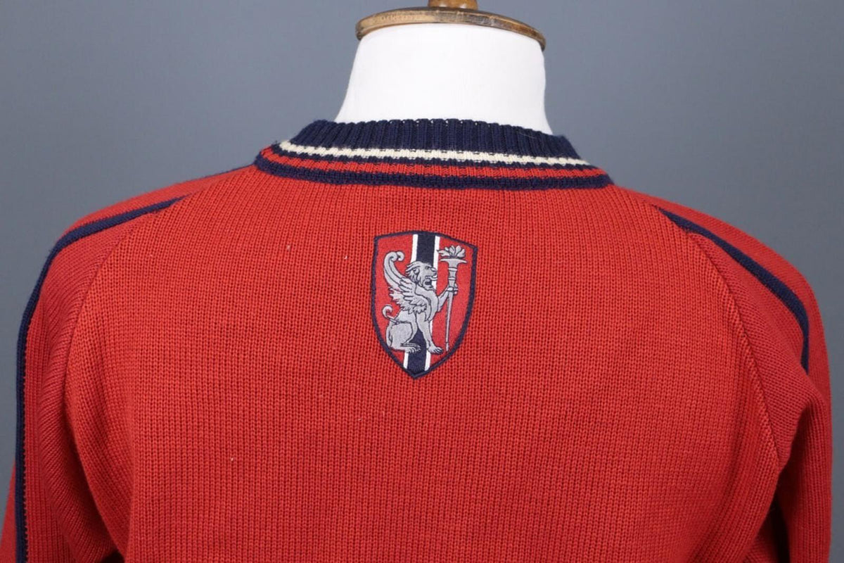DALE OF NORWAY Blue / Red Colorblock Wool Knit Ski Sweater – Size S