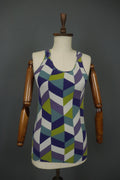 GUDRUN SJODEN Multi Geometric Scoop Neck Sleeveless Pullover Tank Top – Size S