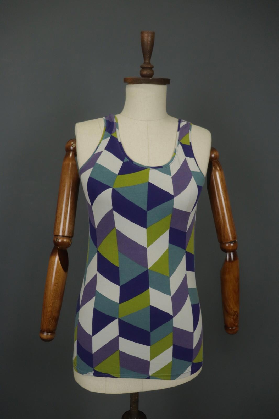 GUDRUN SJODEN Multi Geometric Scoop Neck Sleeveless Pullover Tank Top – Size S