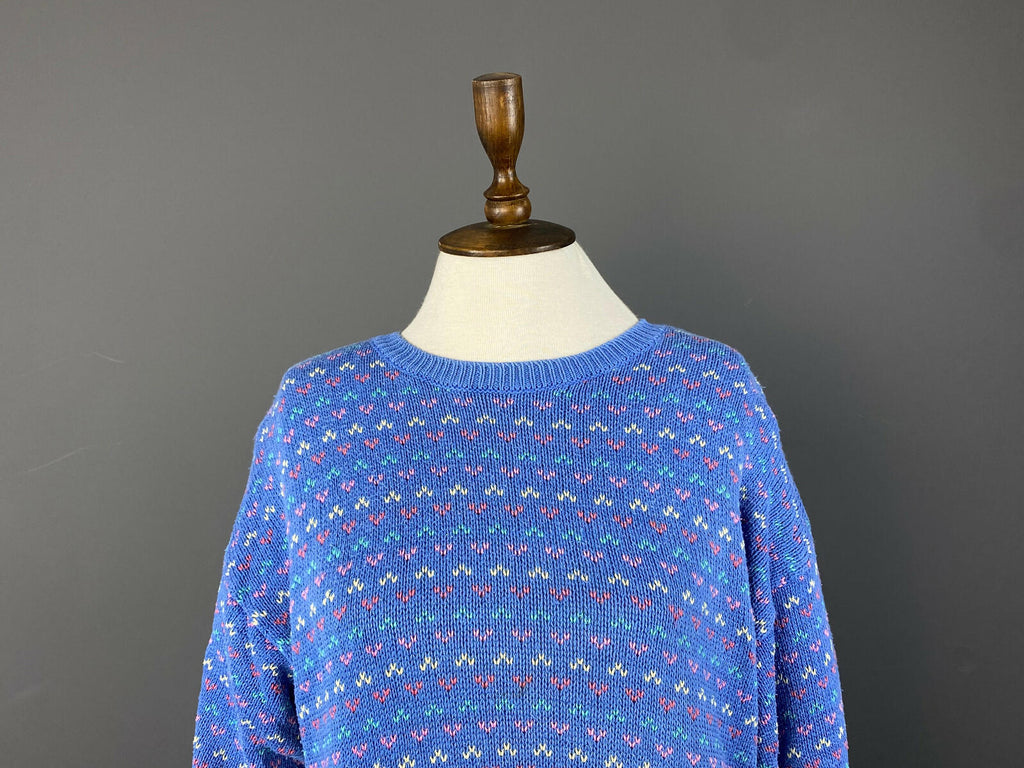 LAURA ASHLEY Multicolor Lagenlook Striped Knit 100% Cotton Sweater – Size M