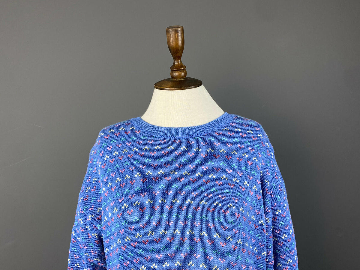 LAURA ASHLEY Multicolor Lagenlook Striped Knit 100% Cotton Sweater – Size M