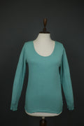 GUDRUN SJODEN Green Modal Knit Round Neck Long Sleeve Blouse Tunic Top – Size M