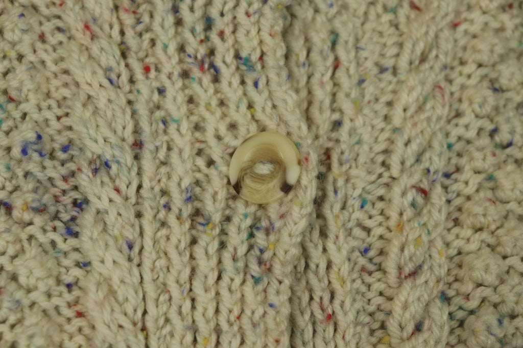 IVKO White Long Sleeve Knitted Winter Button Front Cardigan Sweater – Size 38