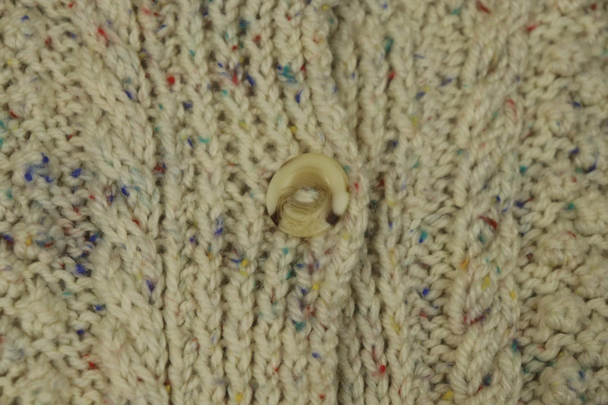 IVKO White Long Sleeve Knitted Winter Button Front Cardigan Sweater – Size 38