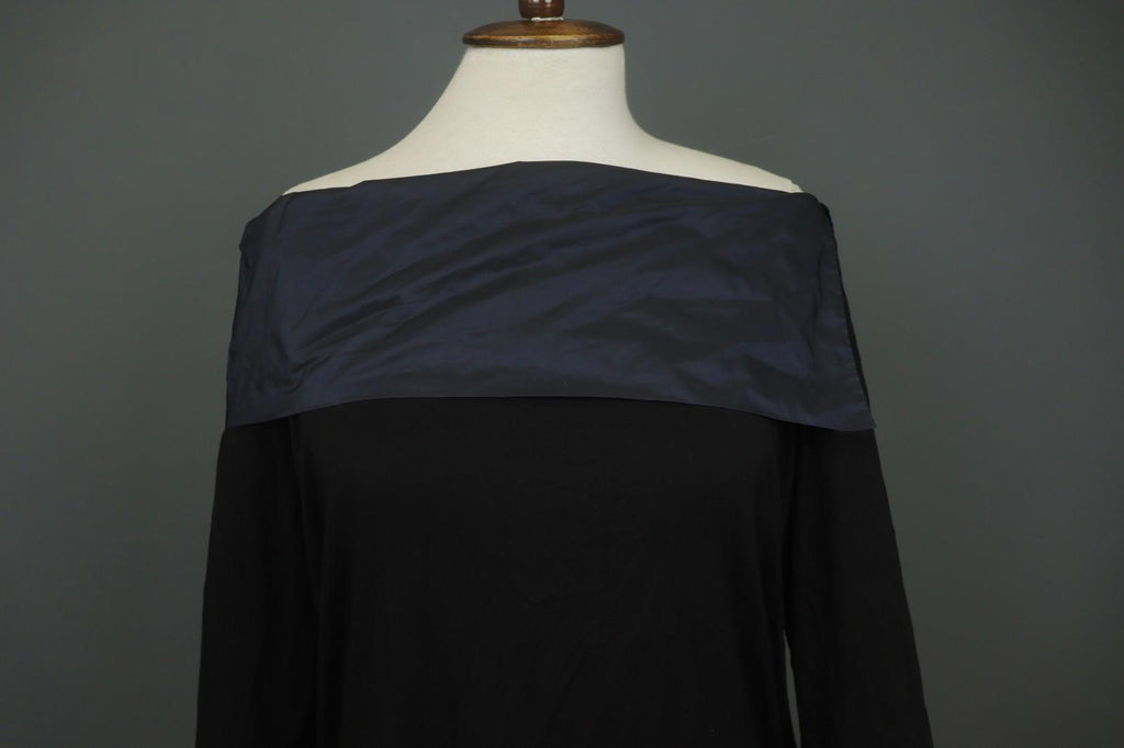XD XENIA DESIGN Black Viscose Long Sleeve Pullover Off The Shoulder Top – Size M