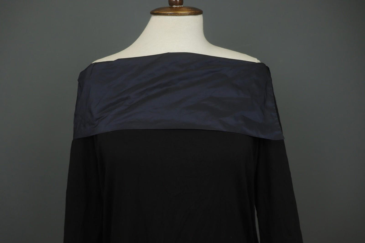XD XENIA DESIGN Black Viscose Long Sleeve Pullover Off The Shoulder Top – Size M