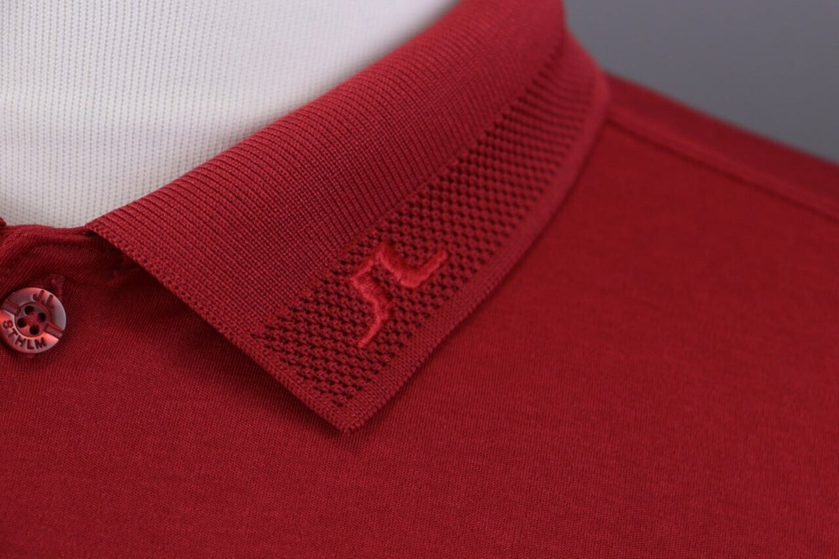 J.Lindeberg Regular Fit Sport Red Short Sleeve Polo Shirt – Size L