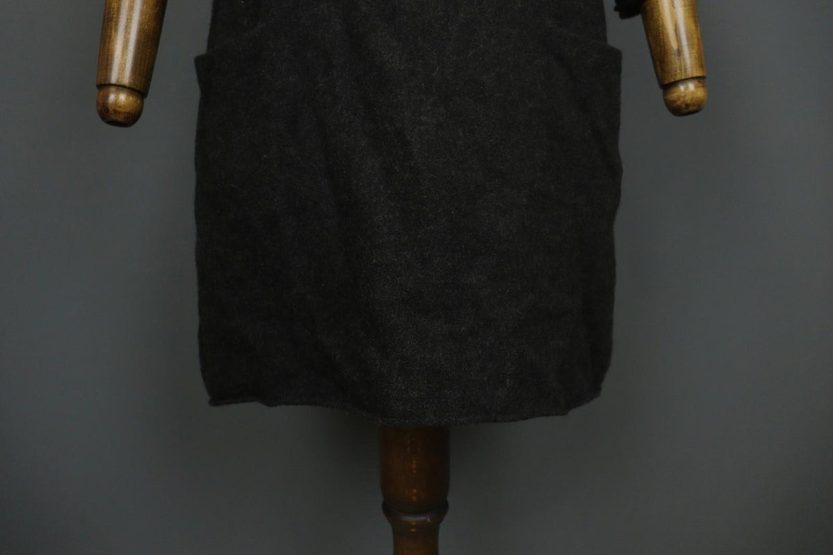 GUDRUN SJODEN Black 100%Wool Knitted Round Neck Long Sleeve Sweater Dress – Size L