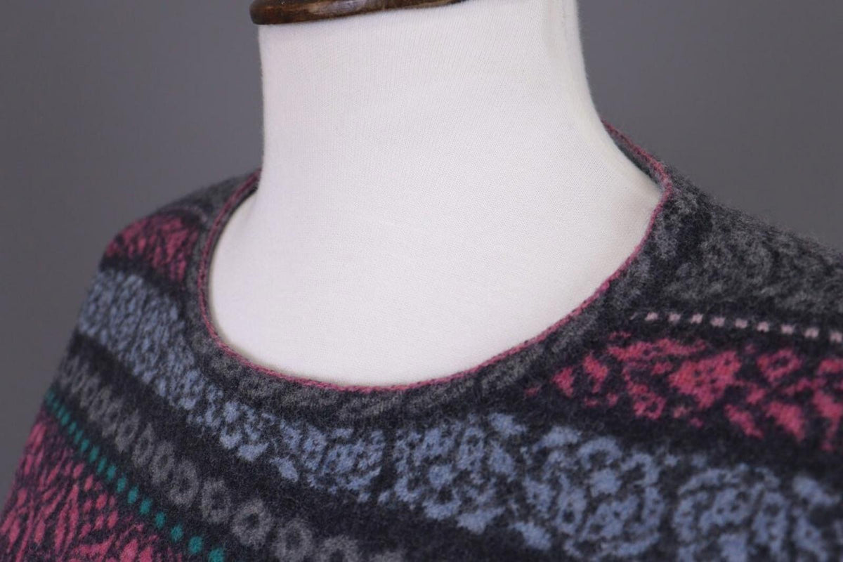 IVKO Multicolor Floral Jacquard Wool Knit Jumper Sweater – Size M / 38