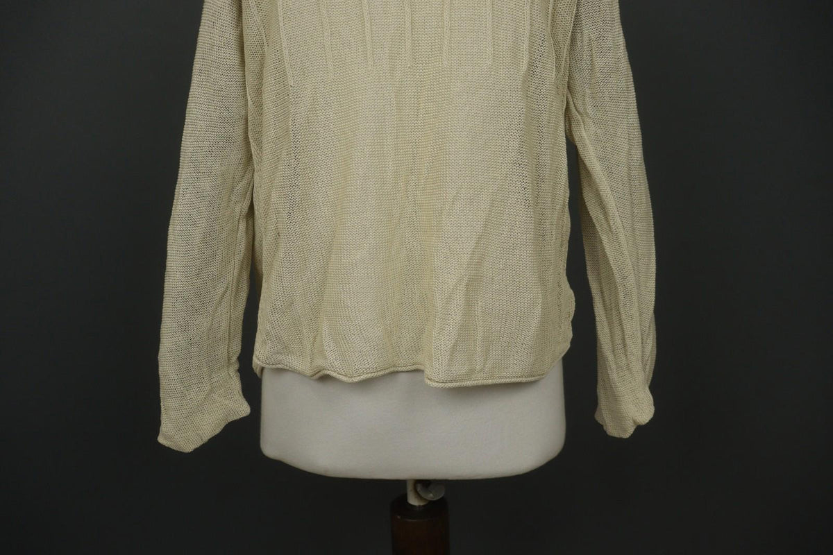 GUDRUN SJODEN Beige Knitted Long Sleeve Button Front Cardigan Sweater – Size XL