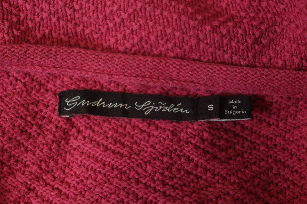 GUDRUN SJODEN Pink Cotton Knitted Long Sleeve Round Neck Pullover Sweater – Size S