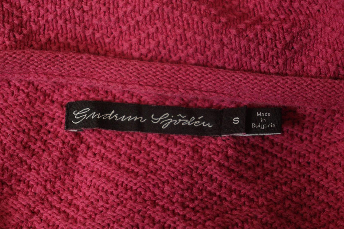 GUDRUN SJODEN Pink Cotton Knitted Long Sleeve Round Neck Pullover Sweater – Size S