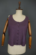 GUDRUN SJODEN Multi Floral 100% Lyocell Sleeveless Button Front Cardigan – Size XL