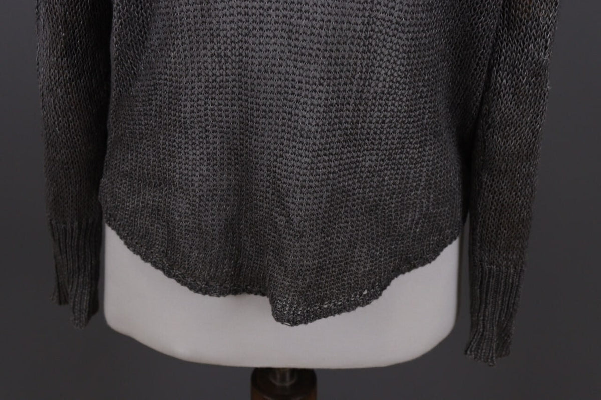 Denim & Supply Ralph Lauren Gray Open Knit Linen Crochet Knit Sweater – Size S