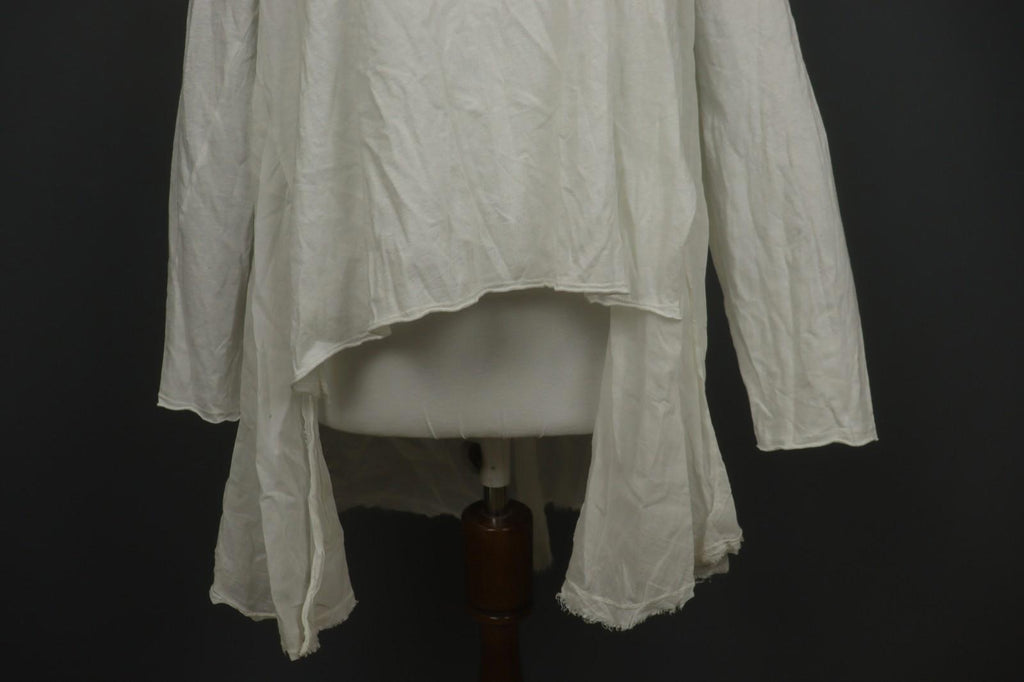 EWA I WALLA White Cotton Round Neck Long Sleeve High Low Blouse Top – Size M