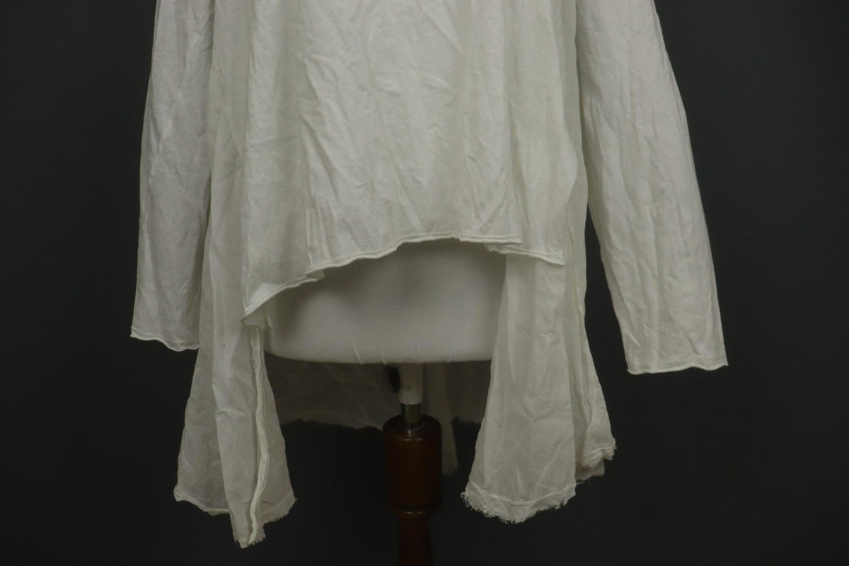 EWA I WALLA White Cotton Round Neck Long Sleeve High Low Blouse Top – Size M