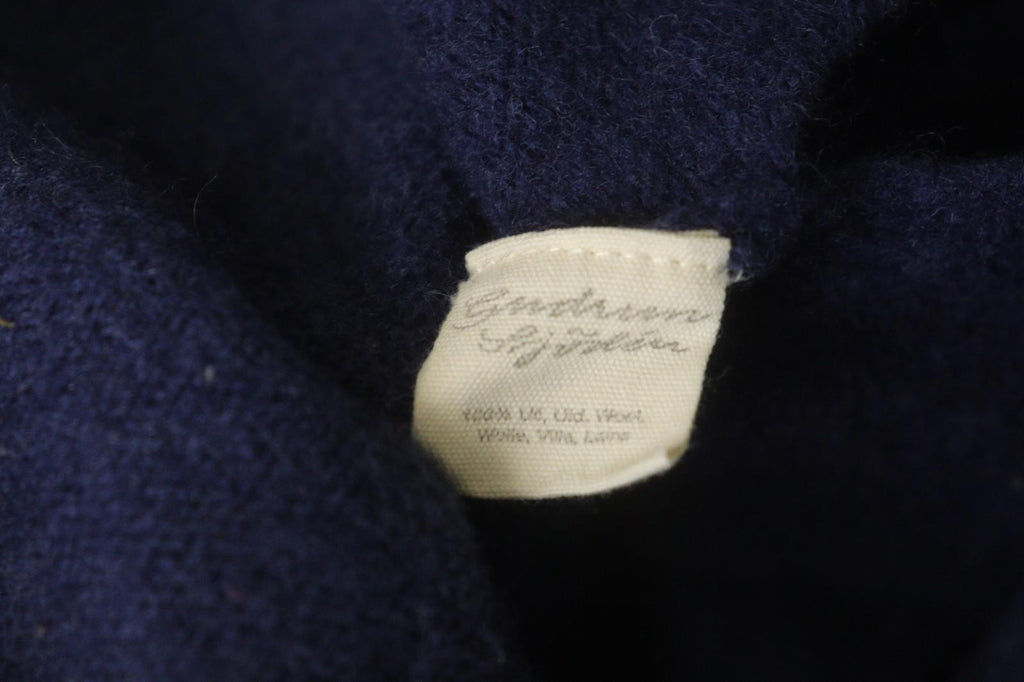 GUDRUN SJODEN Navy 100% Wool Knit Long Sleeve Round Neck Pullover Sweater – Size S