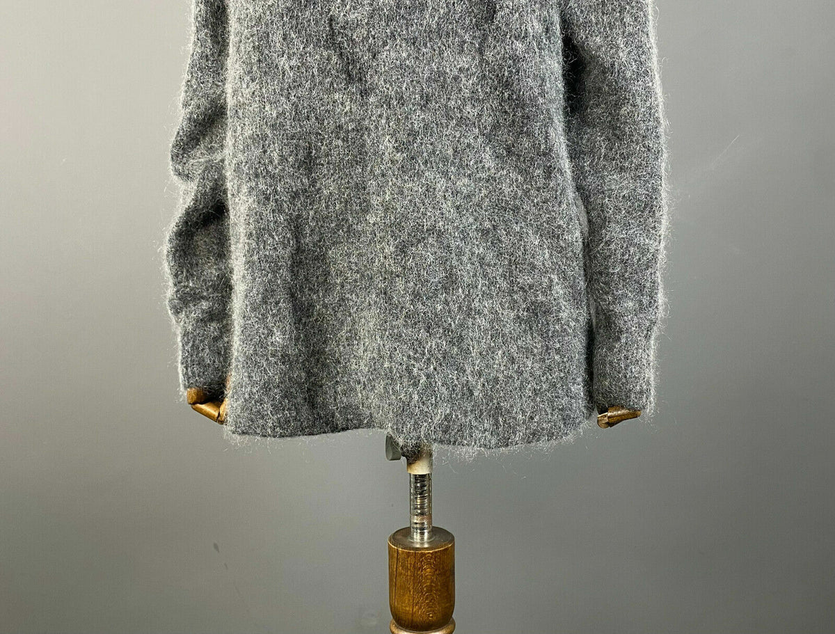 Ganni Grey V-Neck Mohair Wool Sweater – Women's XS