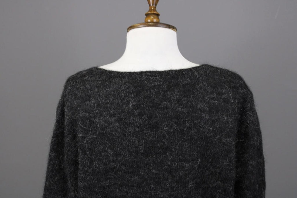 GUDRUN SJODEN Gray Alpaca Wool Knit Lagenlook Long Sleeve Tunic Sweater – Size L
