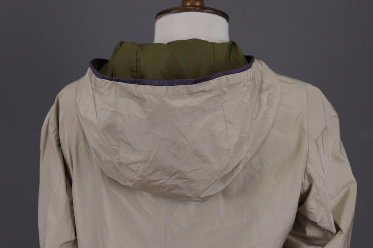 Max Mara Jacket Cream Green Reversible Zipped Pocket Hooded Full Zip – Size 10