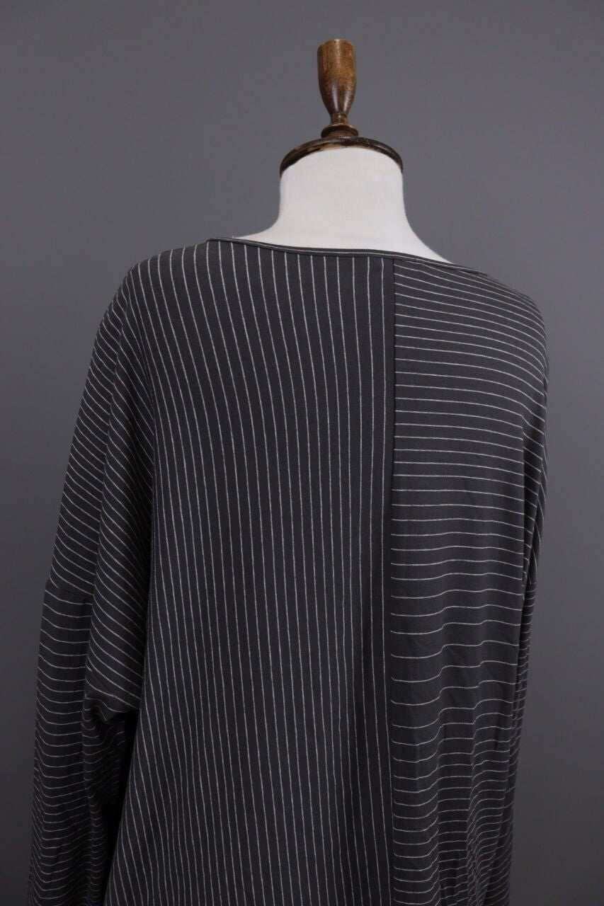 Oska Brown Striped Relaxed Lagenlook Tunic Dress – Size 2