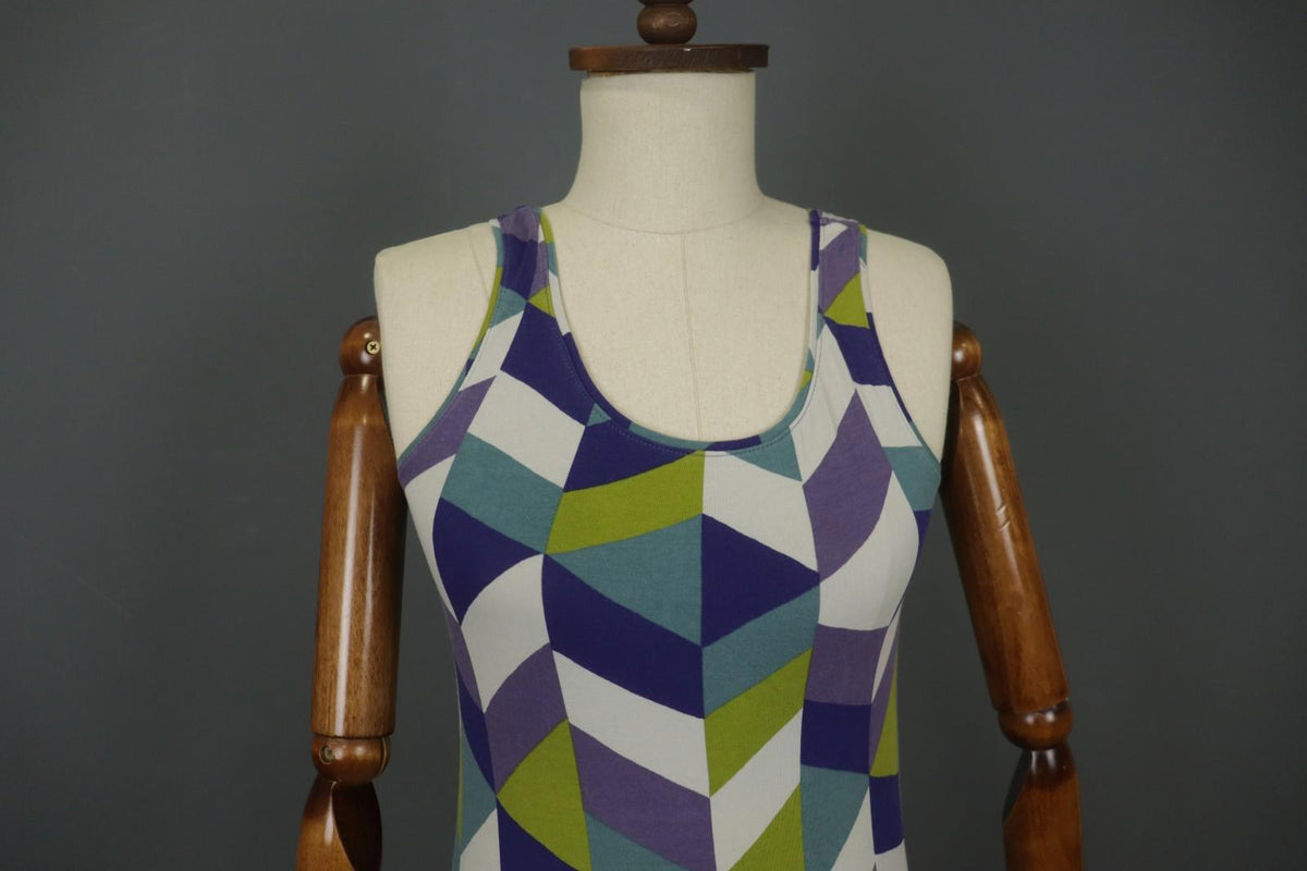 GUDRUN SJODEN Multi Geometric Scoop Neck Sleeveless Pullover Tank Top – Size S
