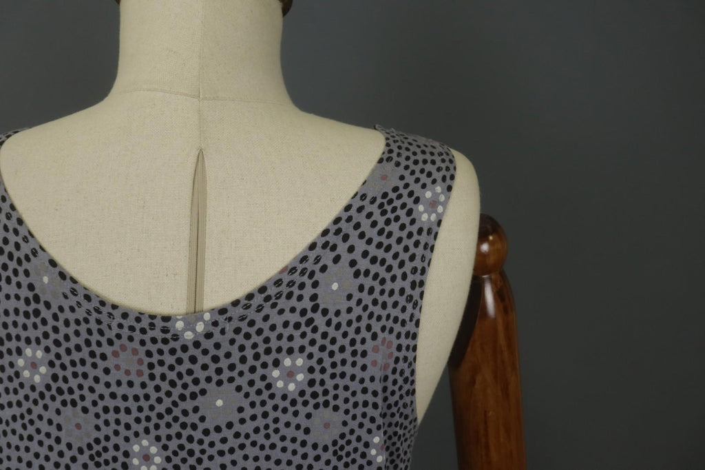 GUDRUN SJODEN Gray Modal Floral Scoop Neck Wide Strap Pullover Tank Dress – Size L