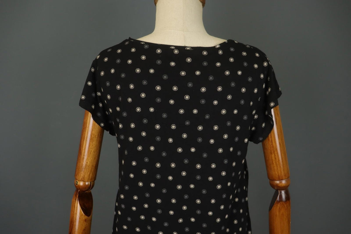 GUDRUN SJODEN Multi Polka Dot Short Sleeve Round Neck Pullover Blouse Top – Size M