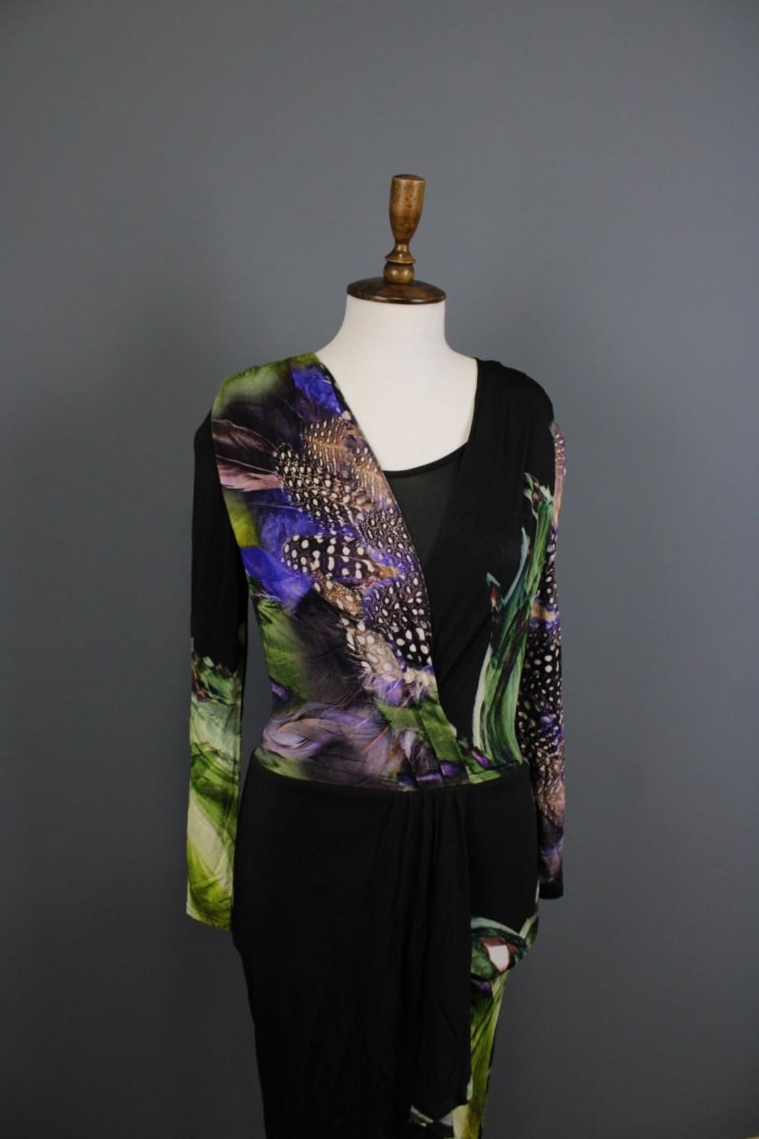 ETRO Multicolor Printed Lined Wrapped V-Neck Long Sleeve Bodycon Dress – Size 42