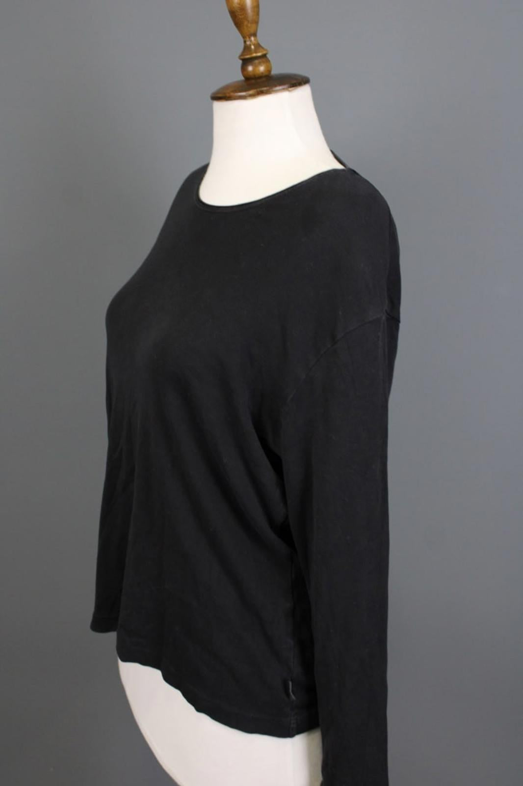 OSKA Black Stretch Round Neck Casual Long Sleeve Pullover Blouse Top – Size 5