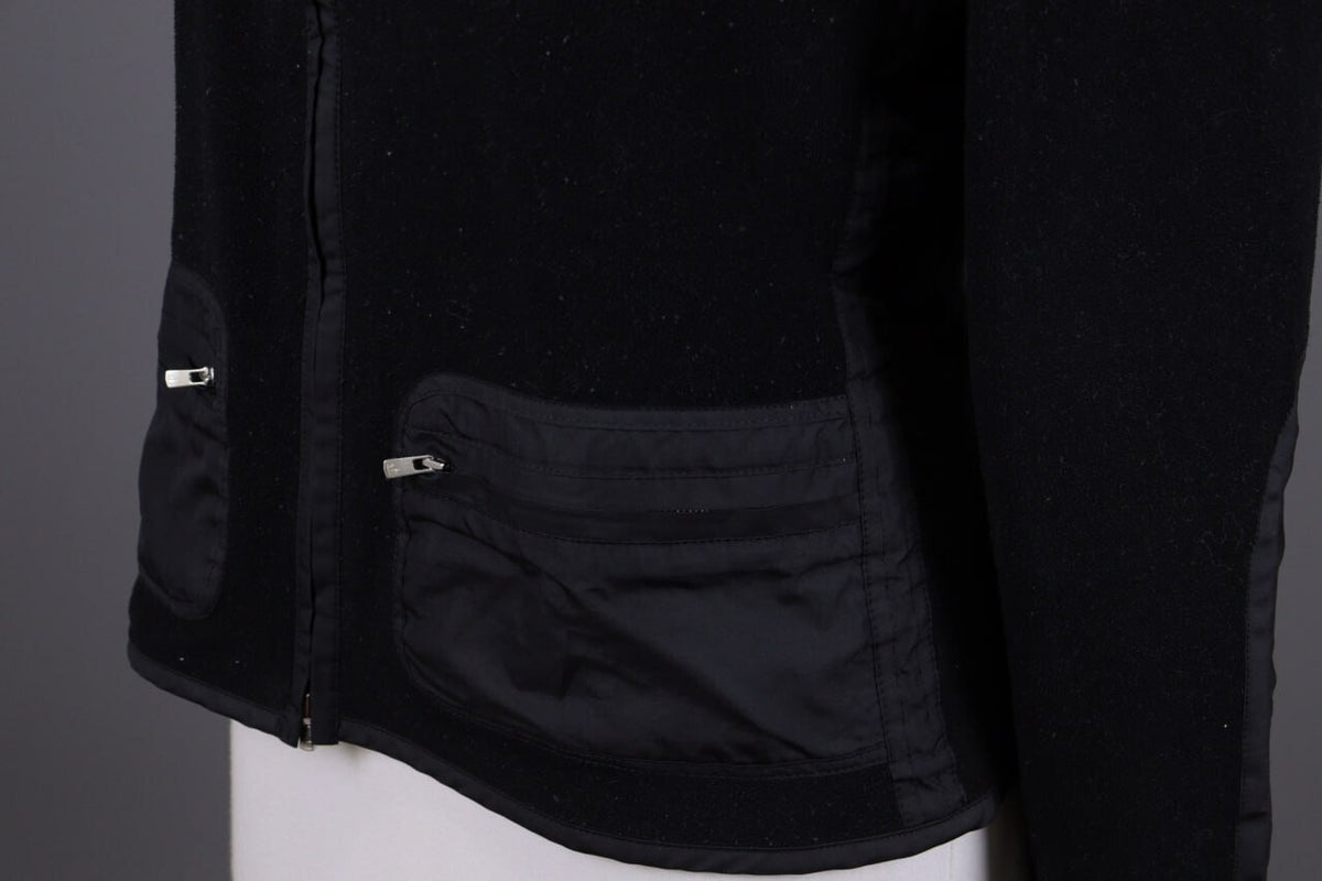 Frauenschuh Balck High Neck Pockets Full Zip Fleece Jacket – Size L