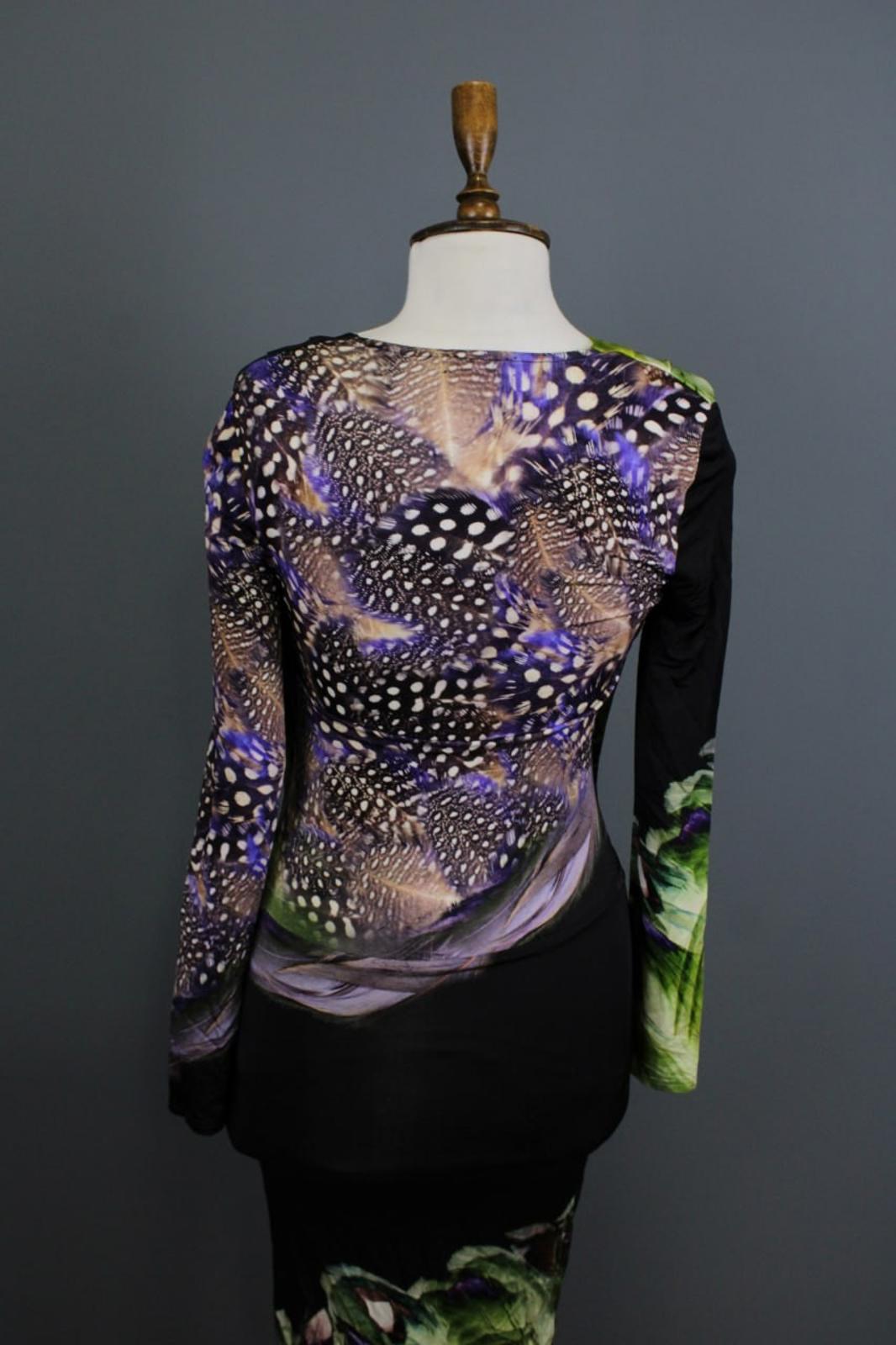 ETRO Multicolor Printed Lined Wrapped V-Neck Long Sleeve Bodycon Dress – Size 42