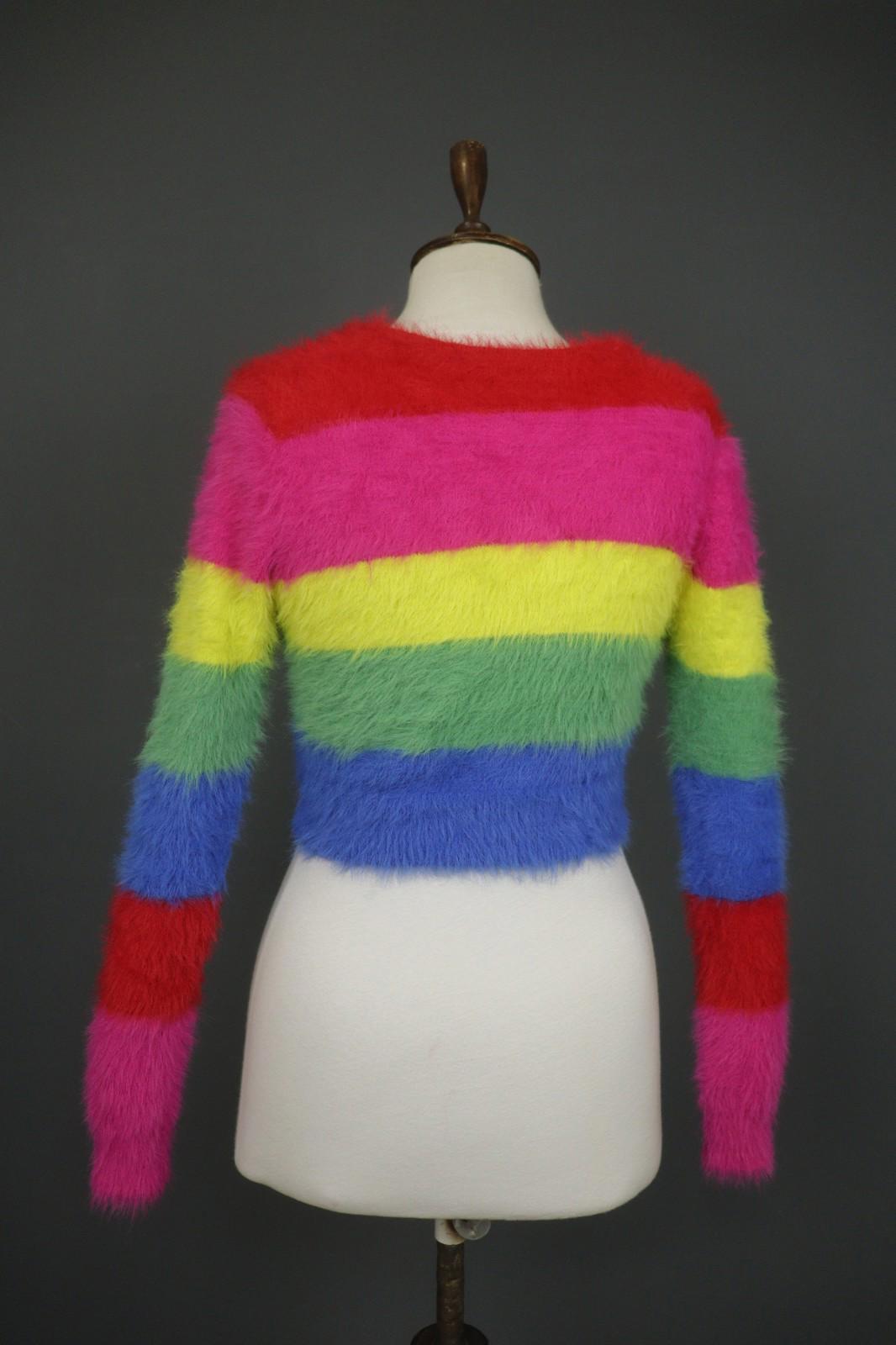 Elder Statesman Colorful 100% Cashmere V-Neck Button Front Cardigan Sweater Sz S