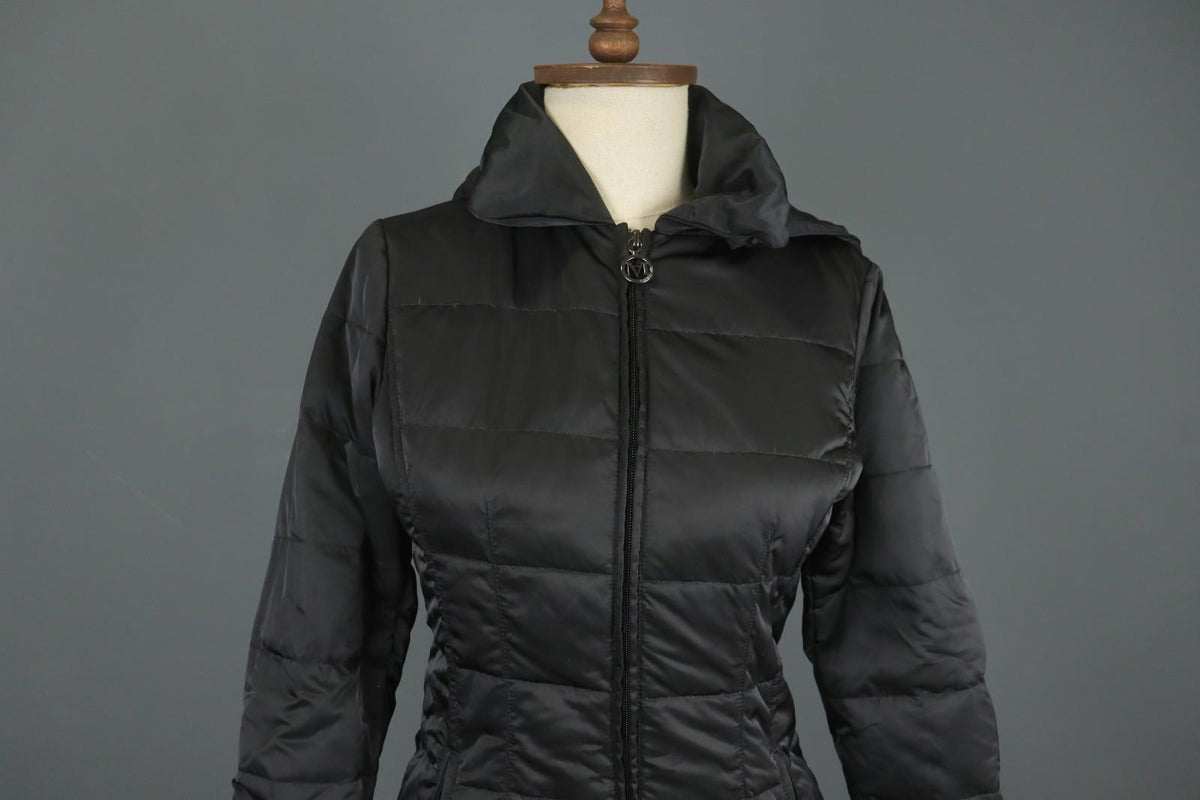 MARELLA Sport Warm Me Up Black Hooded Long Sleeve Full Zip Puffer Jacket – Size 36